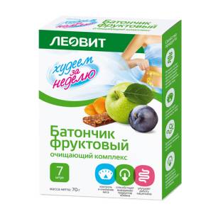 Комплекс очищающий батончик фруктовый леовит, 7 шт