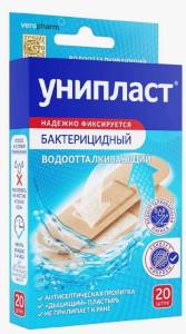 Лейкопластырь Унипласт бактерицидный влагостойкий 1,9*7,2см 20шт