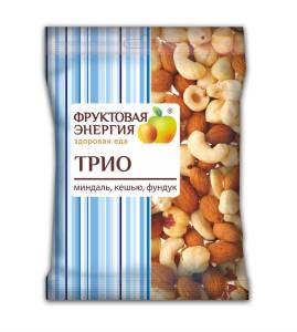 Сухофрукты Трио (фундук, миндаль, кешью) ореховая смесь, 35г