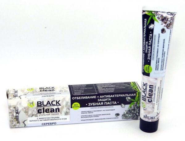 BLACK CLEAN Зубная паста Отбеливание+антибактериальная защита, 85 г фотография