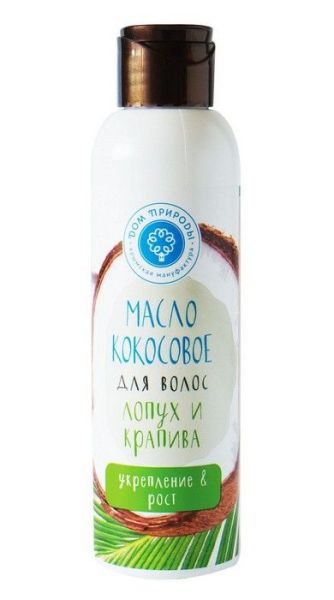 Дом природы масло кокосовое для волос с экстракт.и жирн.масламилопух и крапива,150мл(0351) фотография